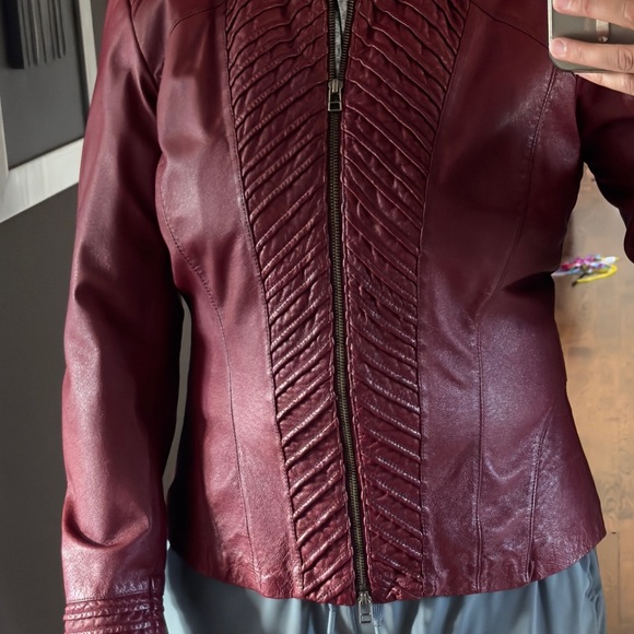 Red leather Daniel short jacket - Picture 10 of 10